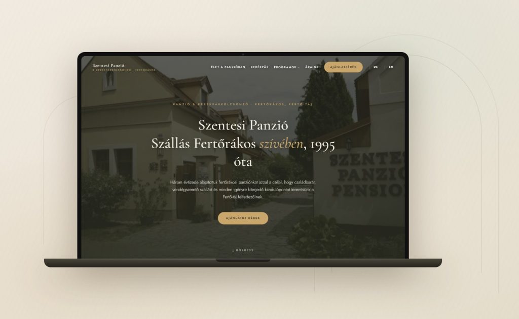 Szentesi Panzió weboldala