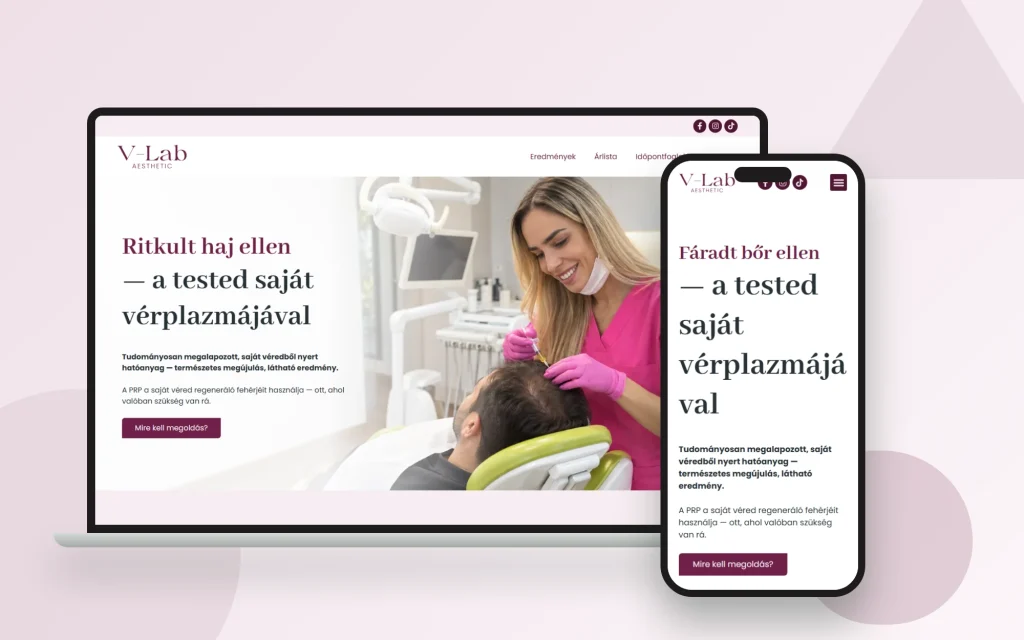 V-Lab Aesthetic weboldala