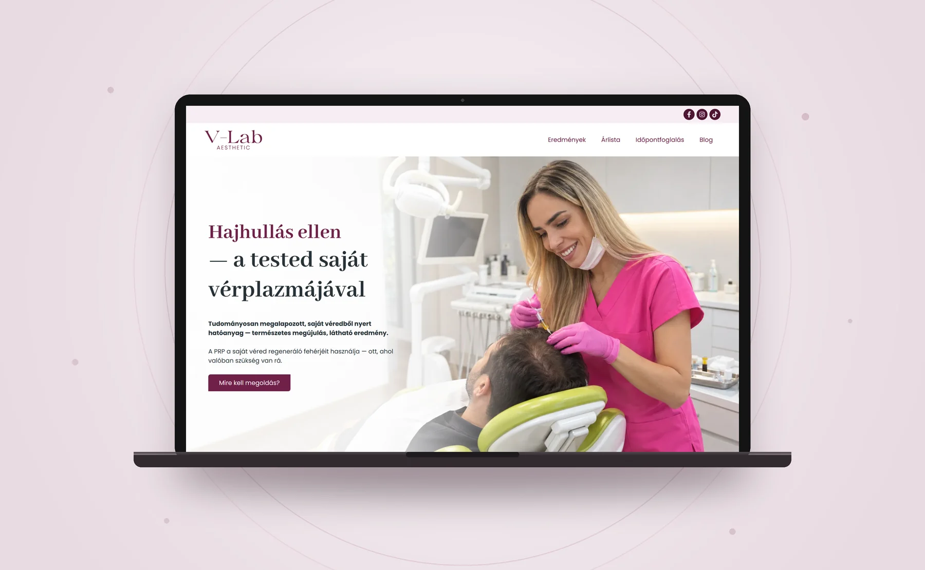 V-Lab Aesthetic weboldala