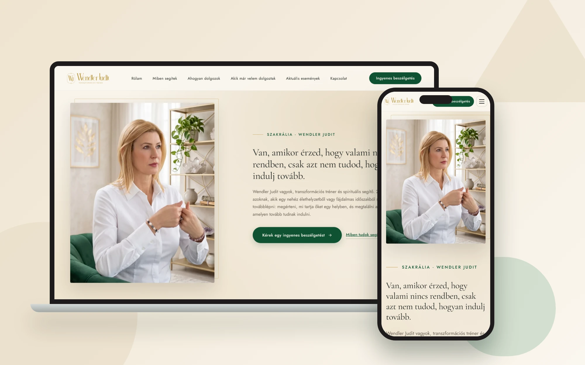 Wendler Judit – Transzformációs tréning weboldala